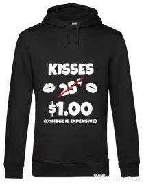 Hoodie barbat cu gluga College is expensive Negru