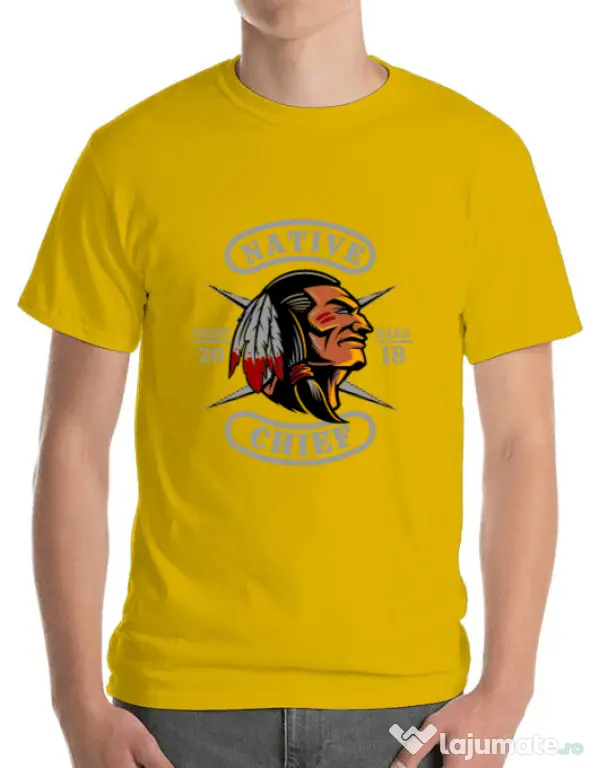 Tricou ADLER barbat Native chief Galben