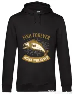 Hoodie barbat cu gluga Fish forever Negru