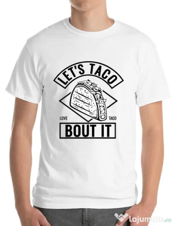 Tricou ADLER barbat Let’s taco Alb