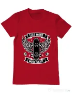 Tricou ADLER barbat Less work more skate Rosu