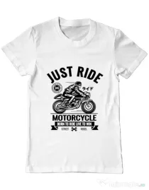 Tricou ADLER barbat Just ride Alb