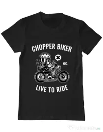 Tricou ADLER barbat Chopper biker Negru