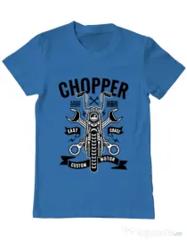Tricou ADLER barbat Chopper Albastru azuriu