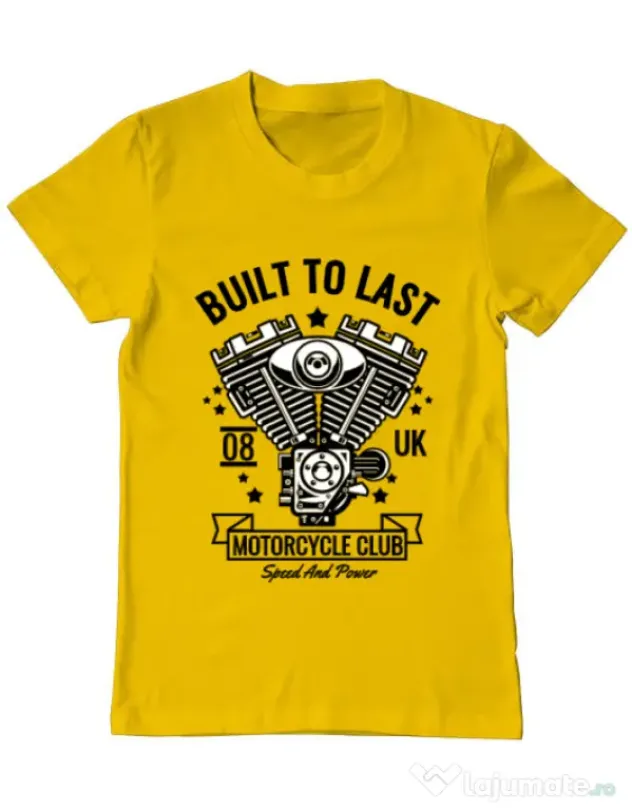 Tricou ADLER barbat Built to last Galben