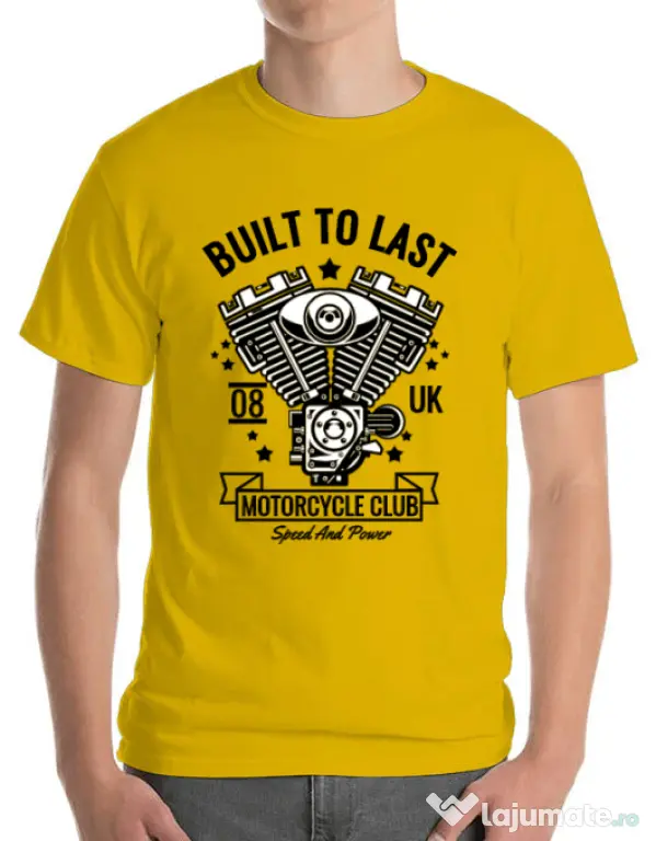 Tricou ADLER barbat Built to last Galben