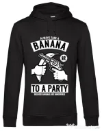 Hoodie barbat cu gluga Banana Party Negru