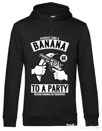 Hoodie barbat cu gluga Banana Party Negru