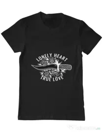 Tricou ADLER barbat Lonely heart Negru