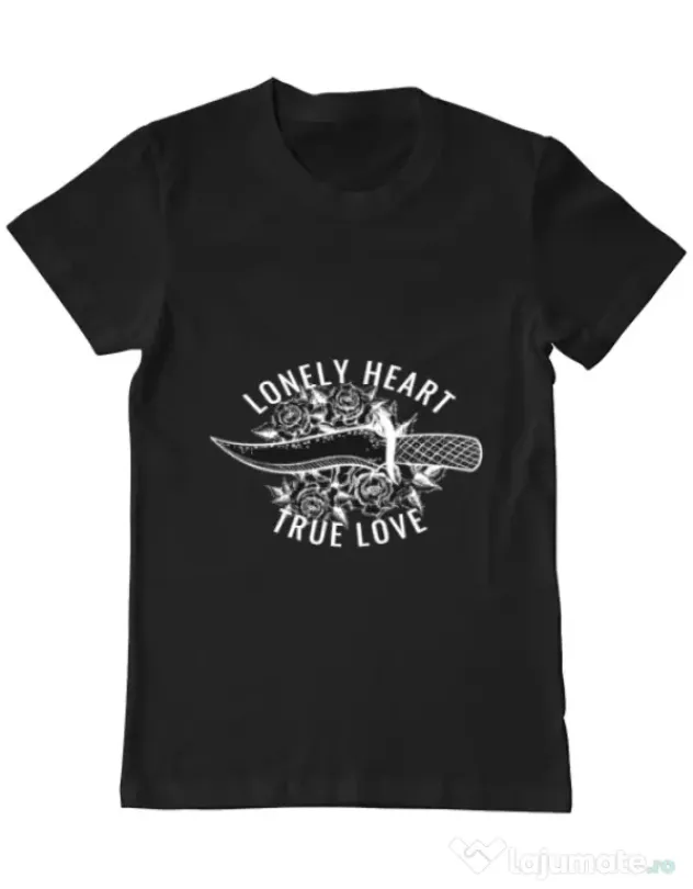 Tricou ADLER barbat Lonely heart Negru