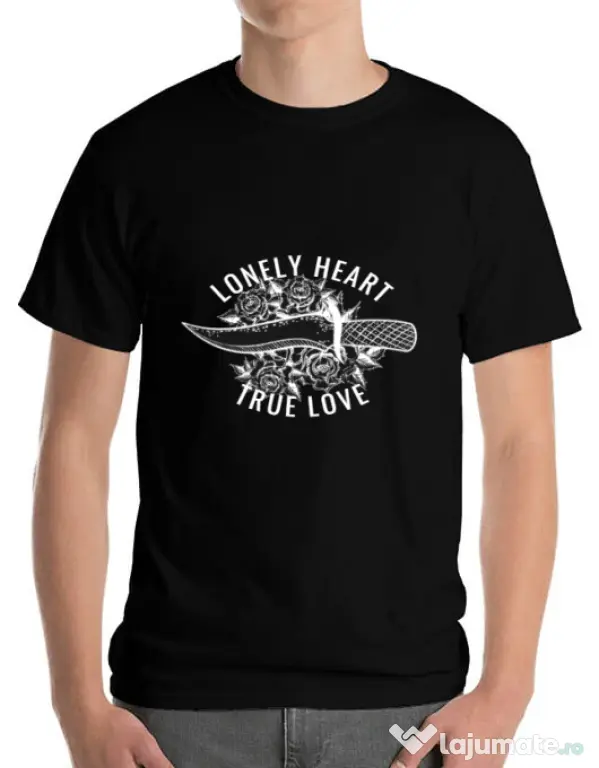 Tricou ADLER barbat Lonely heart Negru