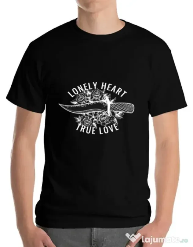 Tricou ADLER barbat Lonely heart Negru
