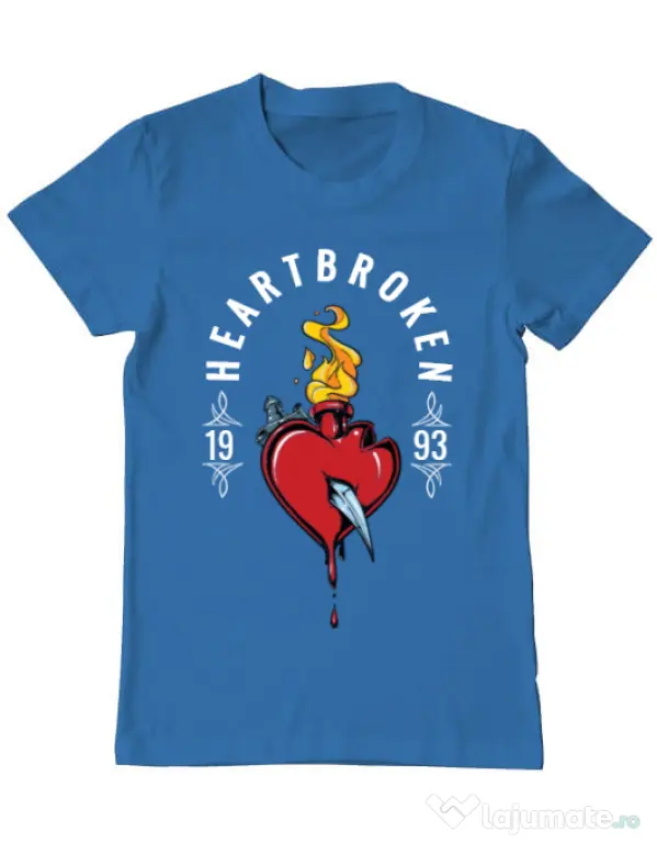 Tricou ADLER barbat Heartbroken Albastru azuriu