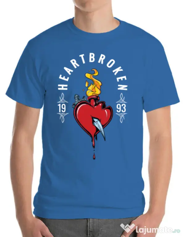 Tricou ADLER barbat Heartbroken Albastru azuriu