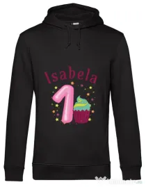 Hoodie barbat cu gluga First Birthday Negru