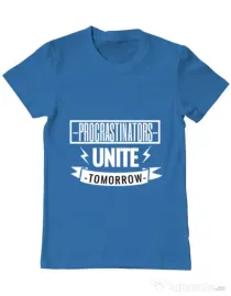 Tricou ADLER barbat Procrastinators Albastru azuriu