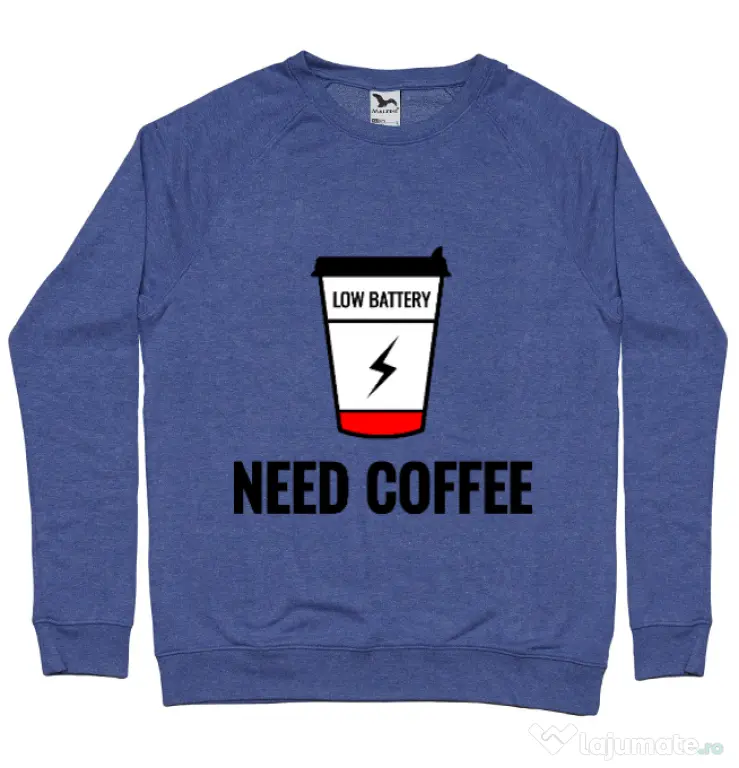Bluza ADLER barbat Need coffee Albastru melanj