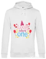 Hoodie barbat cu gluga Baby birthday Alb