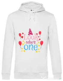 Hoodie barbat cu gluga Baby birthday Alb