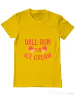 Tricou ADLER barbat Running for ice cream Galben