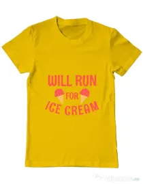 Tricou ADLER barbat Running for ice cream Galben