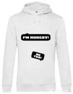 Hoodie barbat cu gluga Hungry Mommy Alb
