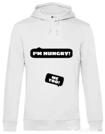 Hoodie barbat cu gluga Hungry Mommy Alb