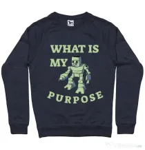 Bluza ADLER barbat What is my purpose Denim inchis