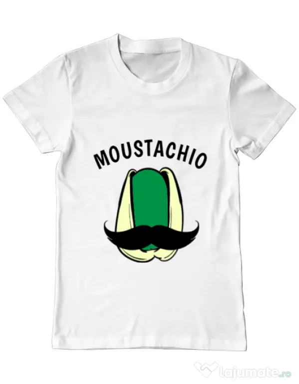 Tricou ADLER barbat Moustachio Alb