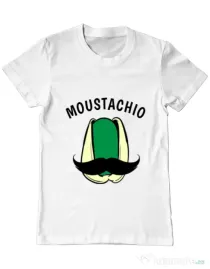 Tricou ADLER barbat Moustachio Alb