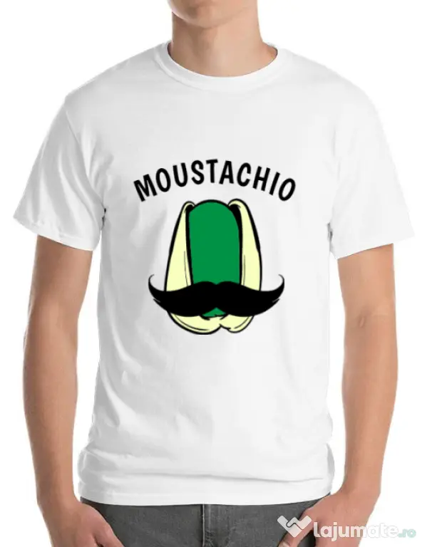Tricou ADLER barbat Moustachio Alb