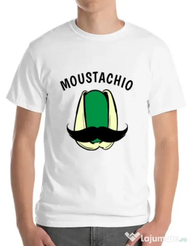 Tricou ADLER barbat Moustachio Alb