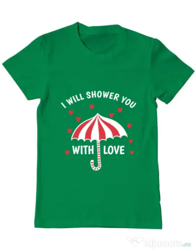 Tricou ADLER barbat Raining love Verde mediu