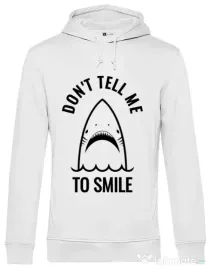 Hoodie barbat cu gluga Sad shark Alb