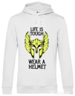 Hoodie barbat cu gluga Life is tough Alb