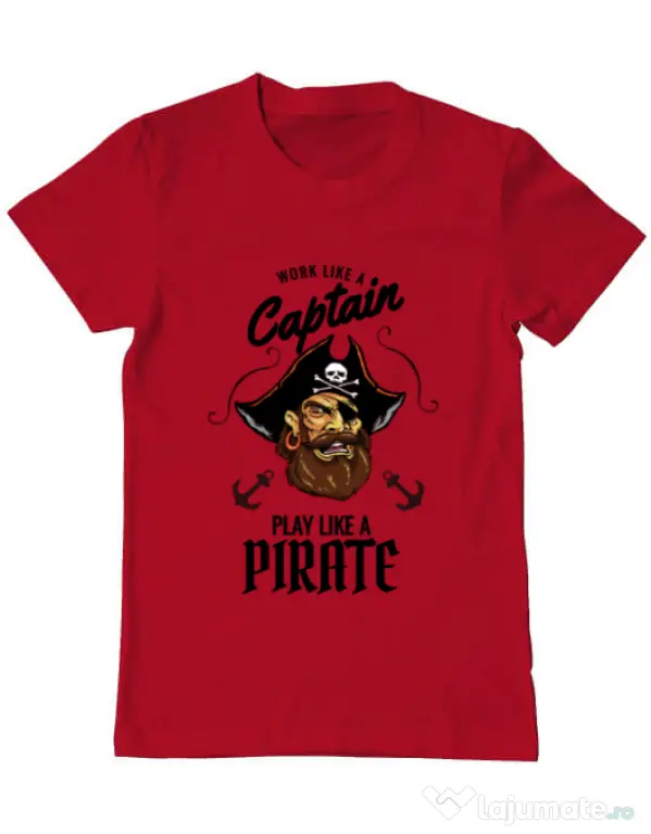 Tricou ADLER barbat Play like a pirate Rosu