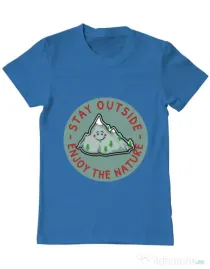 Tricou ADLER barbat Stay outside Albastru azuriu