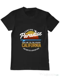 Tricou ADLER barbat Surfing in paradise Negru