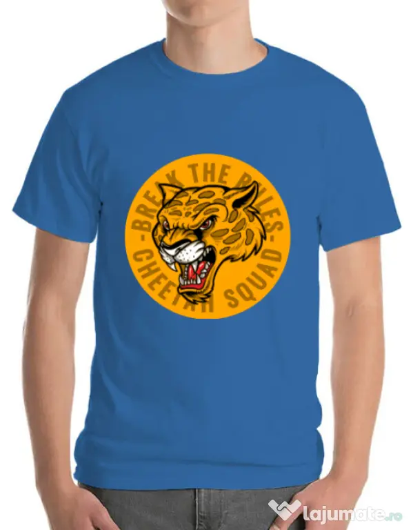 Tricou ADLER barbat Break the rules Albastru azuriu