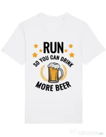 Tricou STANLEY STELLA barbat Drinking more beer Alb