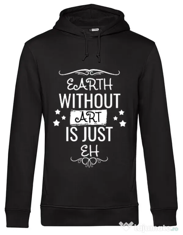 Hoodie barbat cu gluga Earth without art Negru