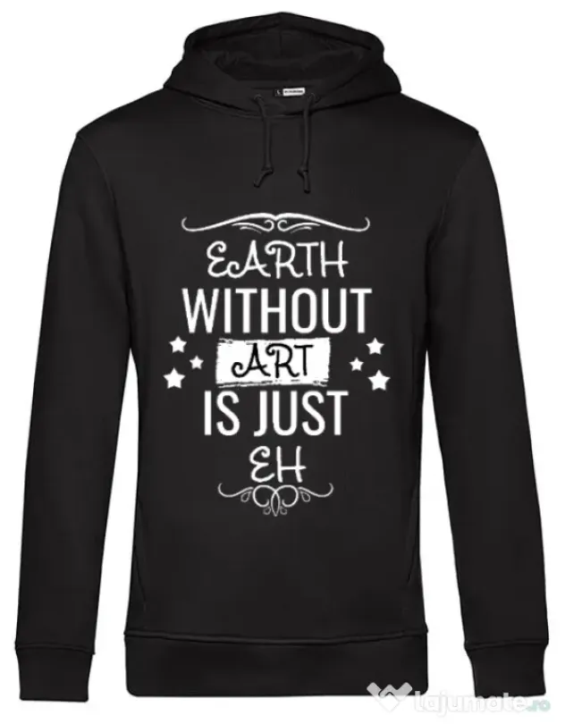 Hoodie barbat cu gluga Earth without art Negru