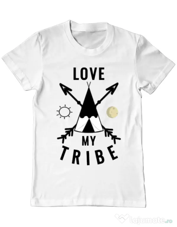 Tricou ADLER barbat Love my tribe Alb