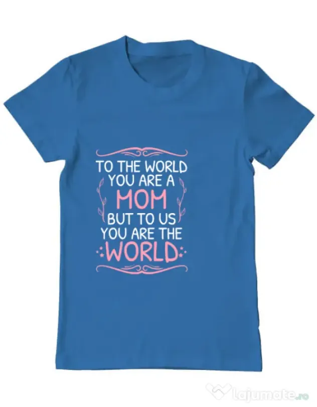 Tricou ADLER barbat You are the world Albastru azuriu