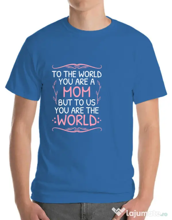 Tricou ADLER barbat You are the world Albastru azuriu