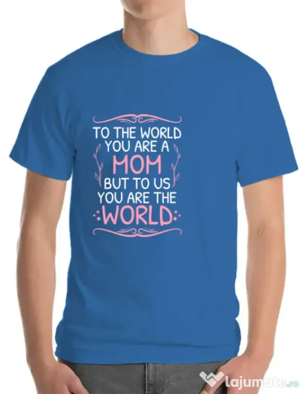 Tricou ADLER barbat You are the world Albastru azuriu