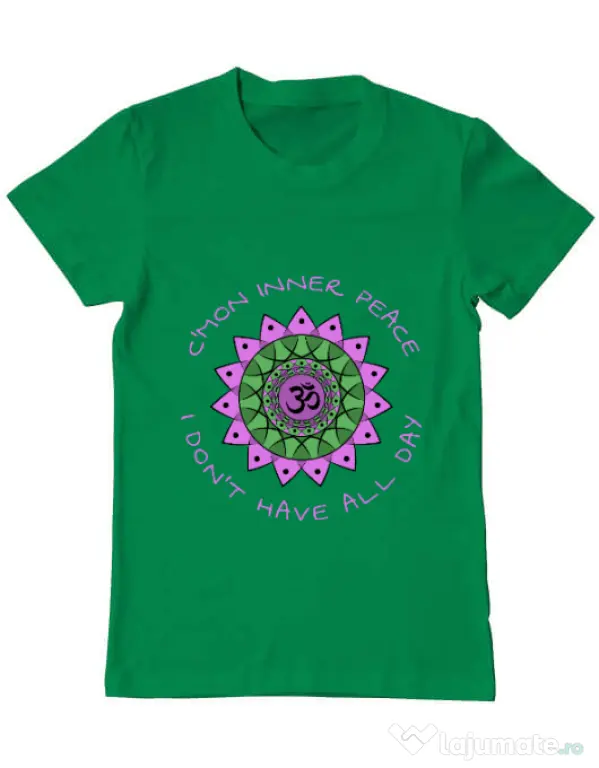 Tricou ADLER barbat C’mon inner peace Verde mediu