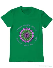 Tricou ADLER barbat C’mon inner peace Verde mediu