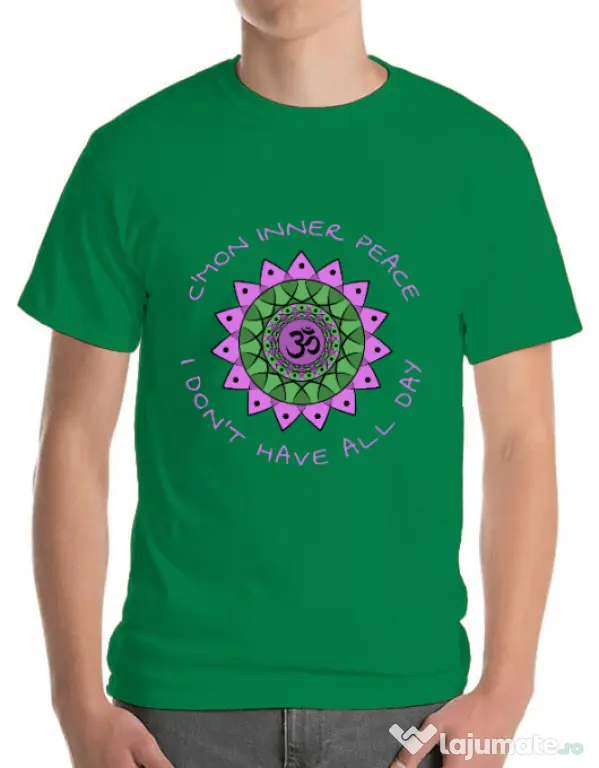 Tricou ADLER barbat C’mon inner peace Verde mediu