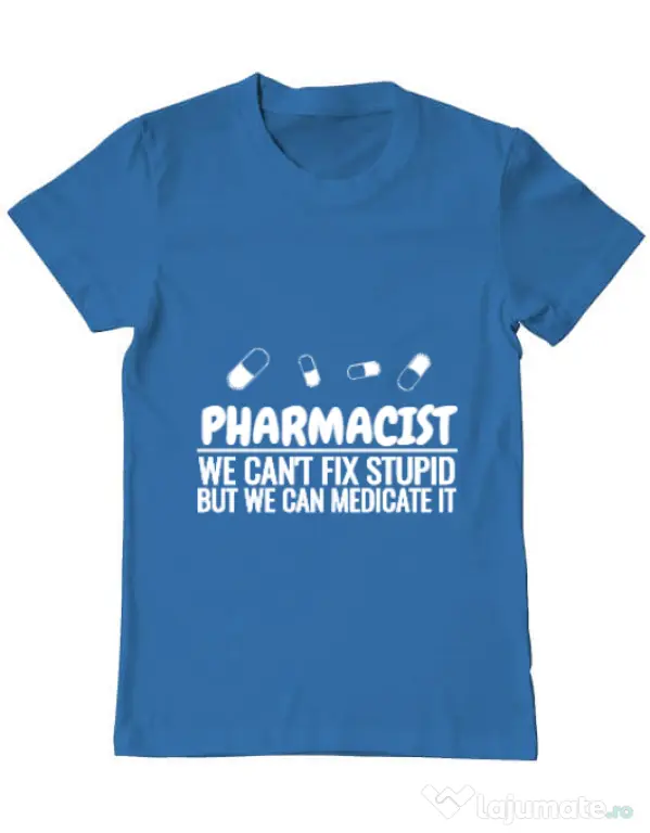 Tricou ADLER barbat Pharmacist Albastru azuriu